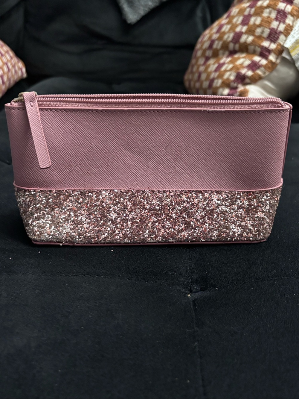kate spade Dusty Rose Glitter Cosmetic Pouch - Picture 4 of 6